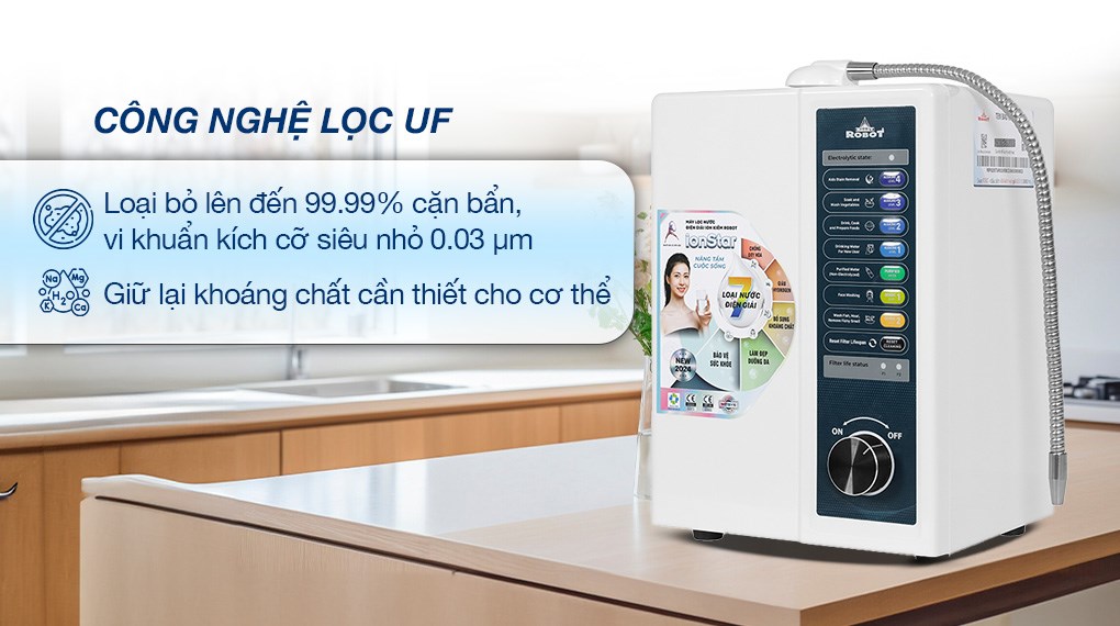 Máy lọc nước điện giải ion kiềm ROBOT IonStar 5X 5 tấm điện cực
