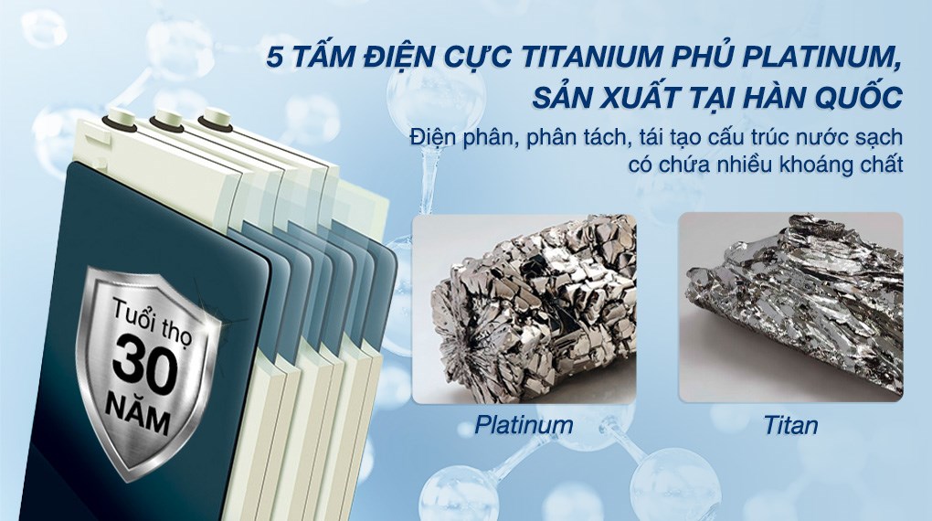 Máy lọc nước điện giải ion kiềm ROBOT IonStar 5X 5 tấm điện cực