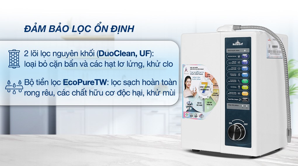 Máy lọc nước điện giải ion kiềm ROBOT IonStar 5X 5 tấm điện cực
