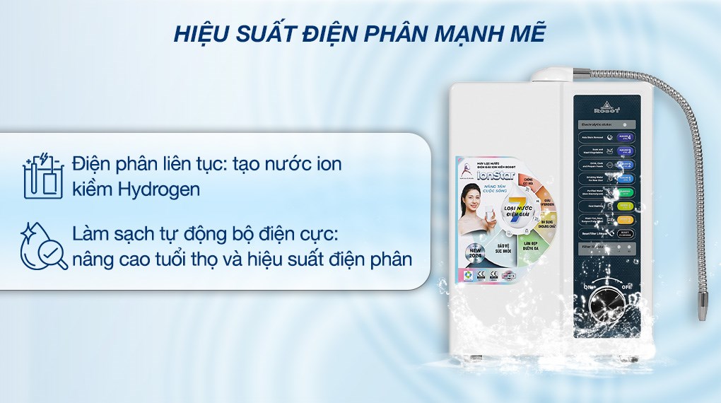 Máy lọc nước điện giải ion kiềm ROBOT IonStar 5X 5 tấm điện cực