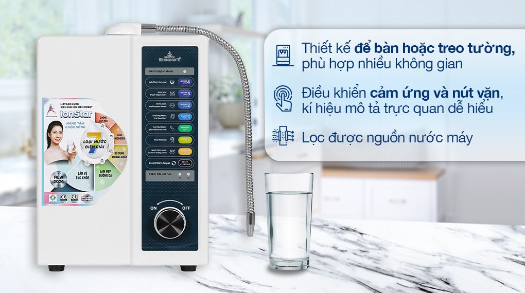 Máy lọc nước điện giải ion kiềm ROBOT IonStar 5X 5 tấm điện cực