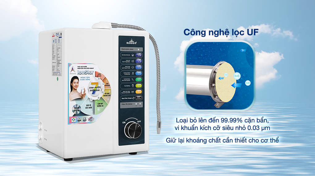Máy lọc nước điện giải ion kiềm ROBOT IonStar 9X 9 tấm điện cực