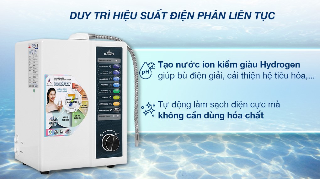 Máy lọc nước điện giải ion kiềm ROBOT IonStar 9X 9 tấm điện cực