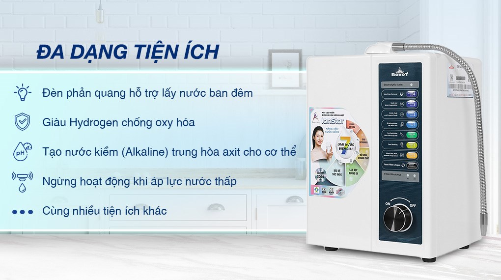 Máy lọc nước điện giải ion kiềm ROBOT IonStar 9X 9 tấm điện cực