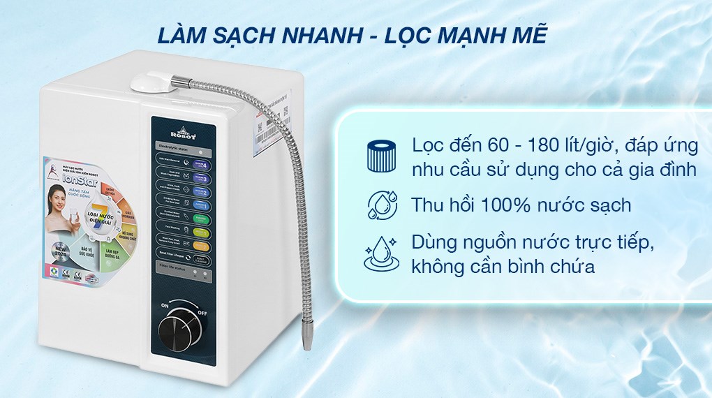 Máy lọc nước điện giải ion kiềm ROBOT IonStar 9X 9 tấm điện cực