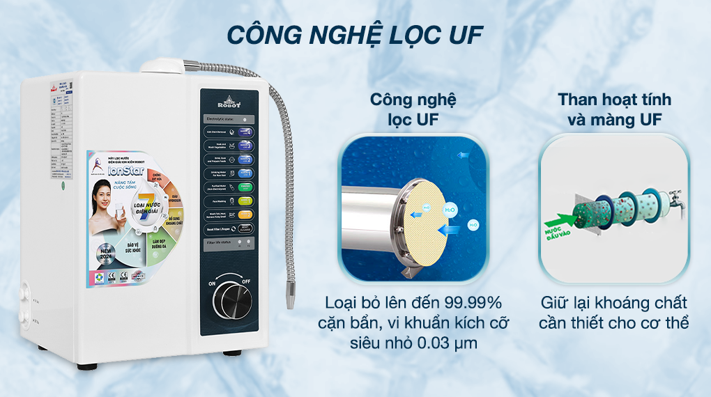 Máy lọc nước điện giải ion kiềm ROBOT IonStar 11X 11 tấm điện cực