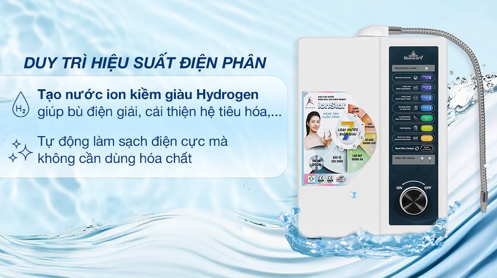 Máy lọc nước điện giải ion kiềm ROBOT IonStar 11X 11 tấm điện cực