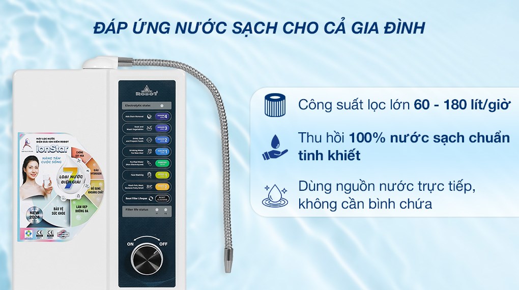Máy lọc nước điện giải ion kiềm ROBOT IonStar 11X 11 tấm điện cực