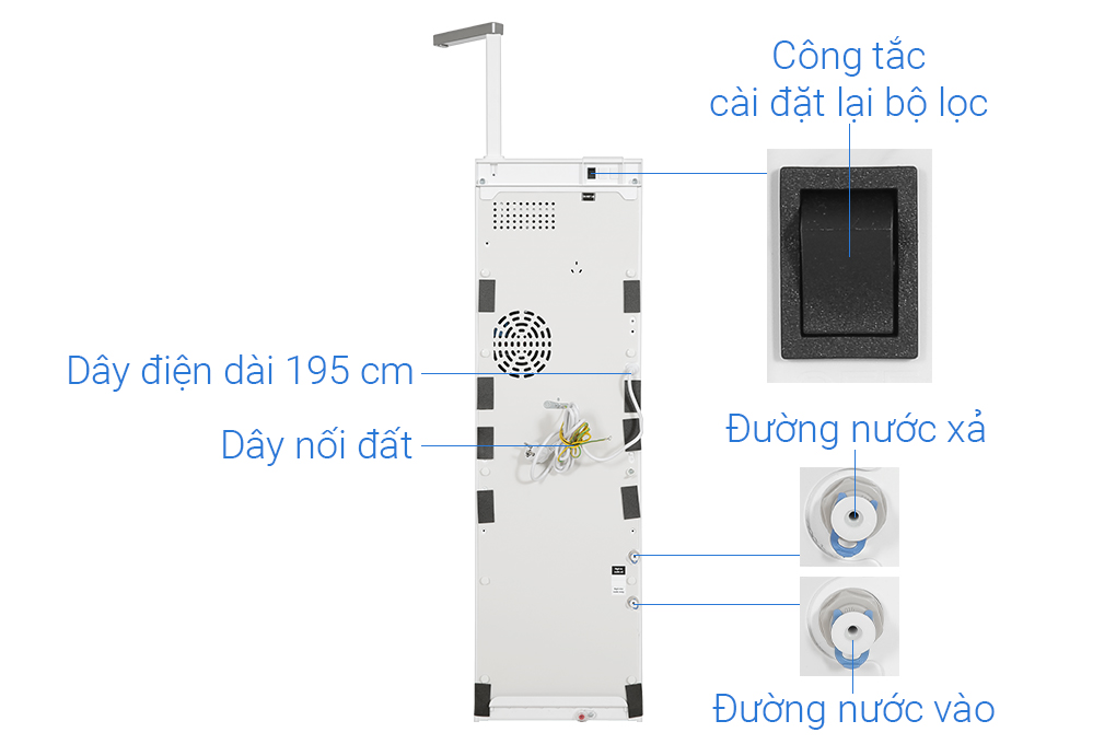 Máy lọc nước RO Hydrogen Toshiba TWP-N2396SVN(W) 10 lõi Màu Trắng