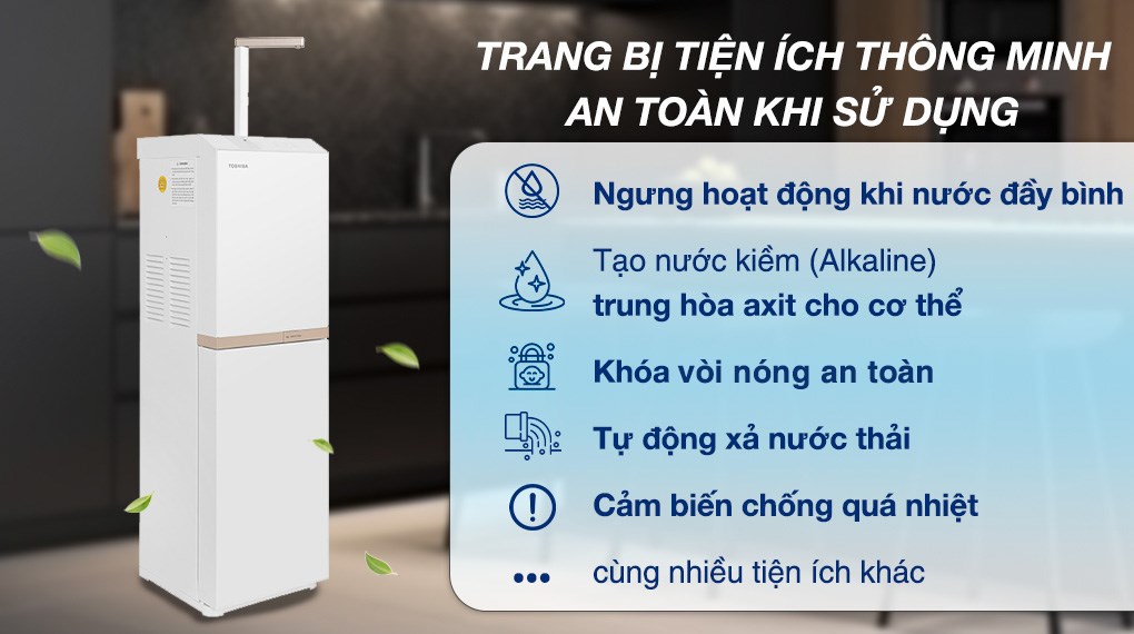 Máy lọc nước RO nóng nguội Hydrogen Toshiba TWP-H2396SVN(W) 10 lõi