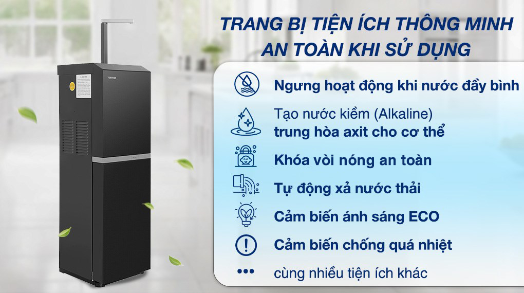 Máy lọc nước RO nóng nguội lạnh Toshiba TWP-W2396SVN(M) 10 lõi - Tiện ích