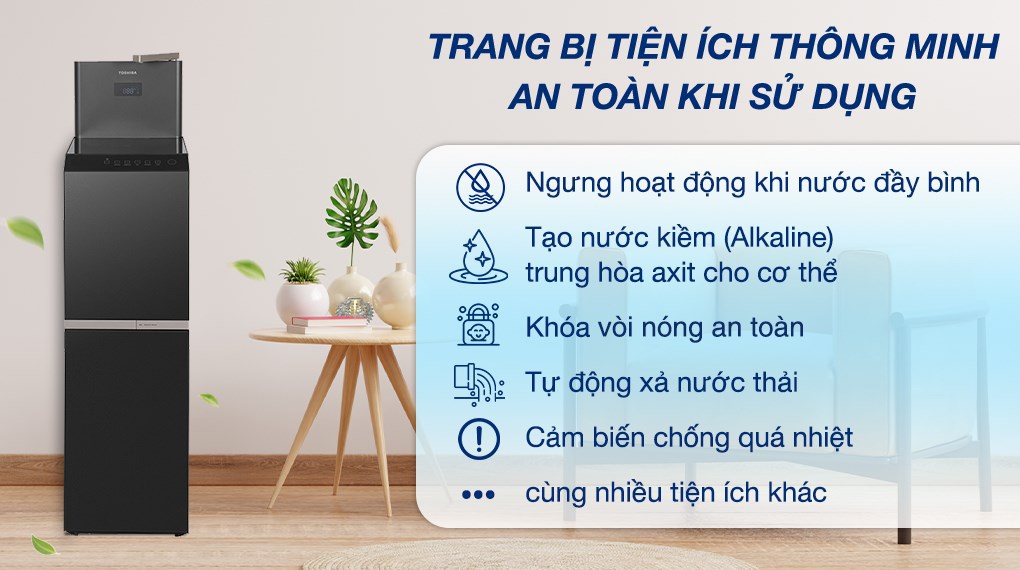 Máy lọc nước RO nóng nguội lạnh Hydrogen Toshiba TWP-W2398SVN(M) 10 lõi