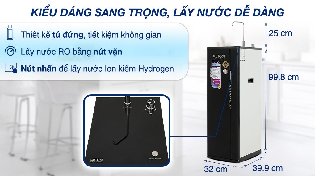 Máy lọc nước RO Hydrogen ion kiềm Mutosi MP-S1001H 10 lõi