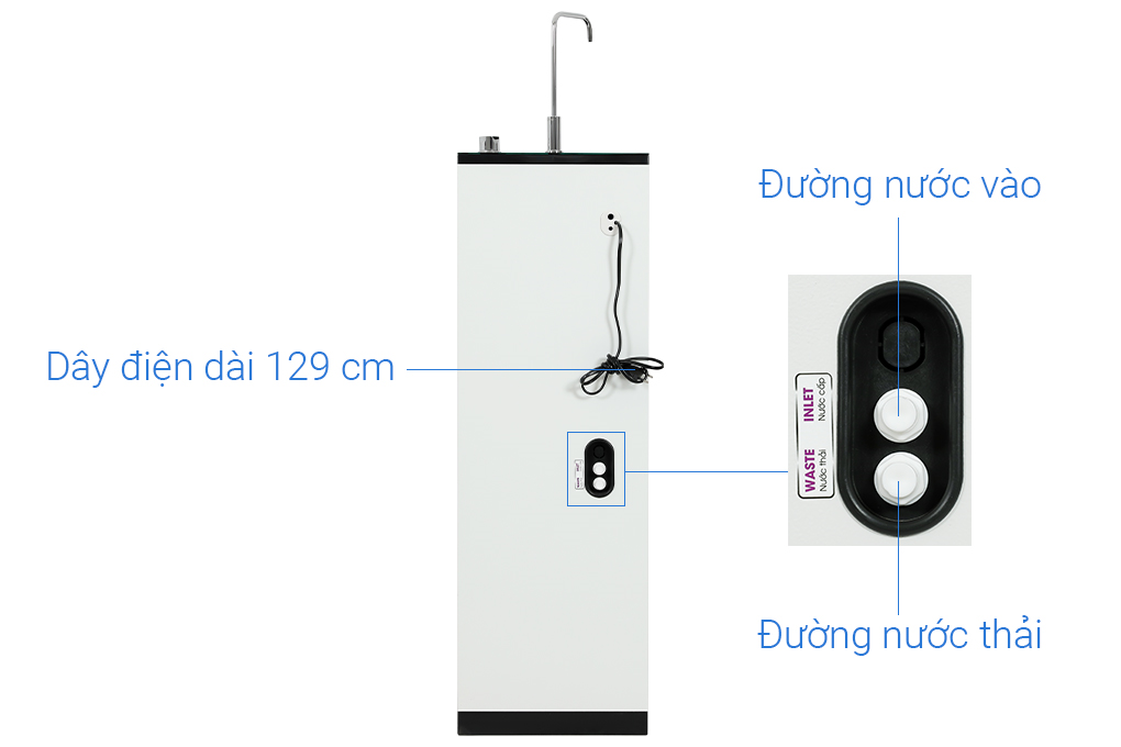 Máy lọc nước RO Hydrogen ion kiềm Mutosi MP-S1001H 10 lõi Màu Đen