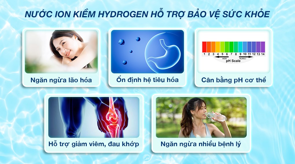 Máy lọc nước RO nóng nguội lạnh Hydrogen ion kiềm Mutosi MP-S1021H 10 lõi