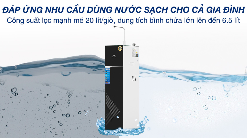 Công suất - Máy lọc nước RO nóng nguội lạnh Hòa Phát HPN692 10 lõi