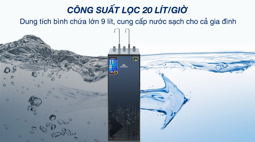 Máy lọc nước RO nóng nguội lạnh Hydrogen Hòa Phát HPN666 11 lõi