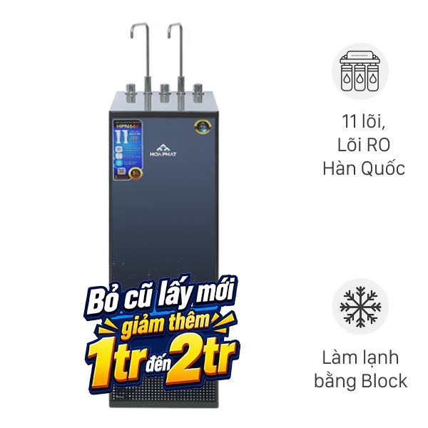 Máy lọc nước RO nóng nguội lạnh Hydrogen Hòa Phát HPN666 11 lõi