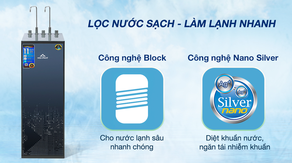 Máy lọc nước RO nóng nguội lạnh Hòa Phát HPN666 11 lõi - Công nghệ