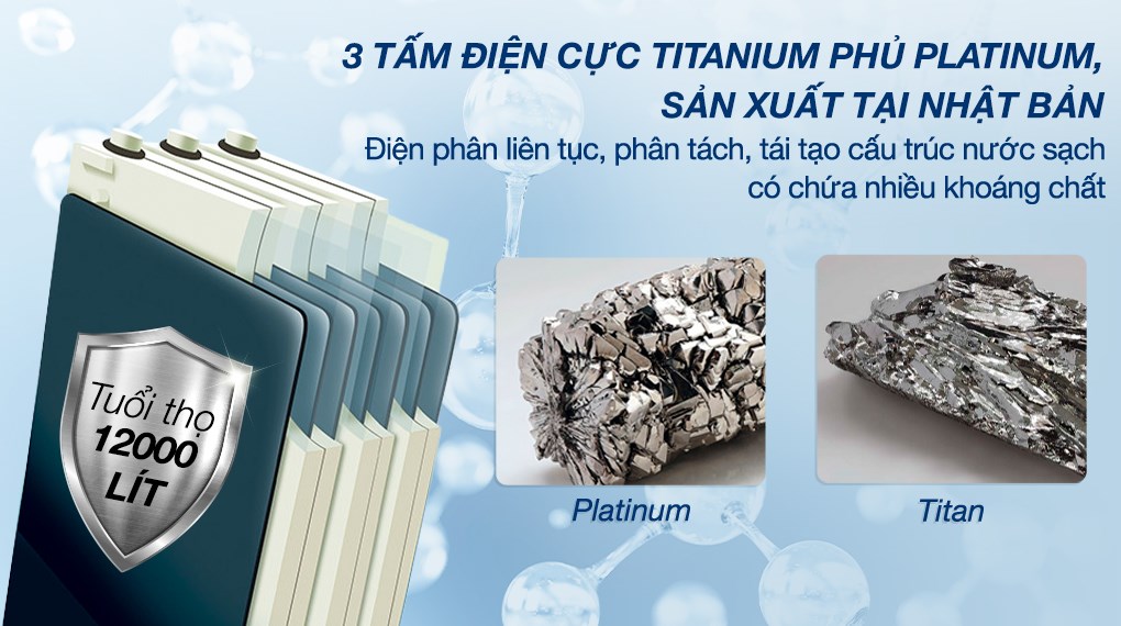 Máy lọc nước điện giải ion kiềm Panasonic TK-AS500-ZVN 3 tấm điện cực