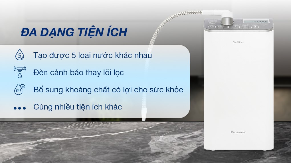 Máy lọc nước điện giải ion kiềm Panasonic TK-AS500-ZVN 3 tấm điện cực