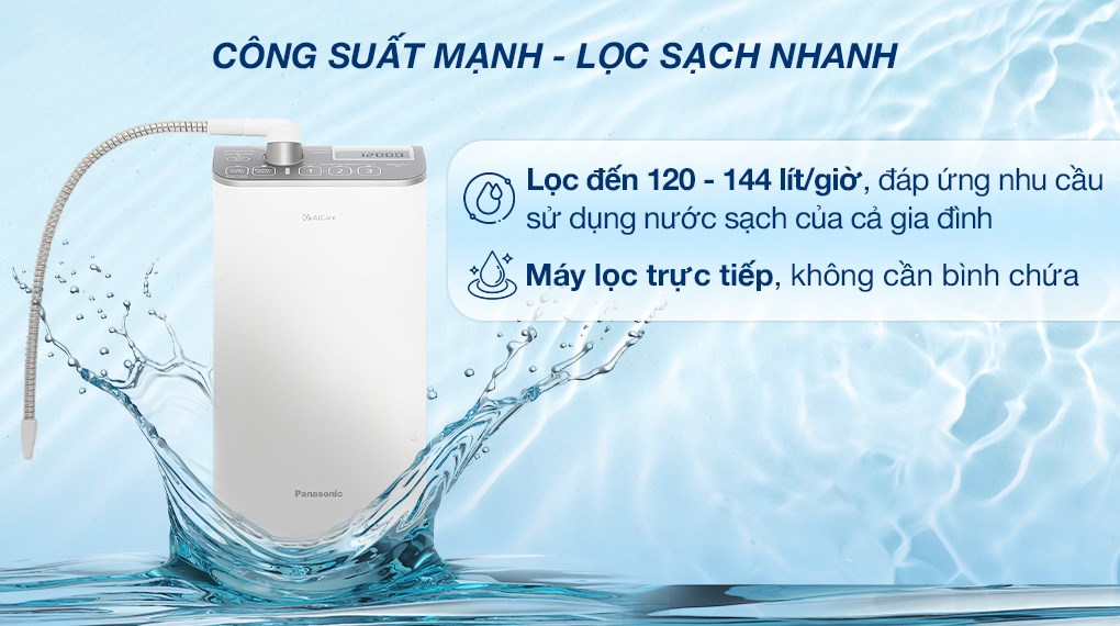 Máy lọc nước điện giải ion kiềm Panasonic TK-AS500-ZVN 3 tấm điện cực