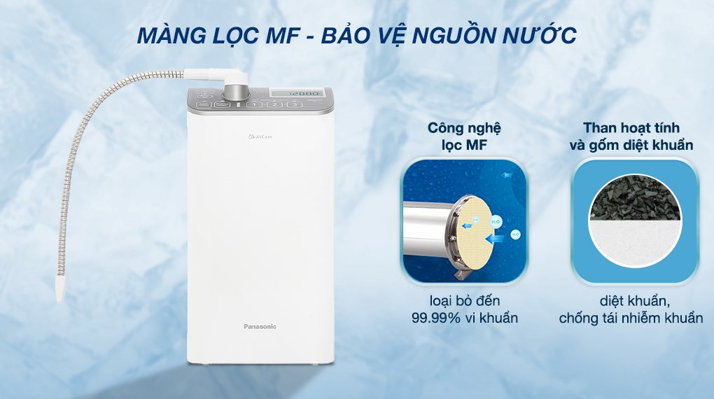 Máy lọc nước điện giải ion kiềm Panasonic TK-AS500-ZVN 3 tấm điện cực