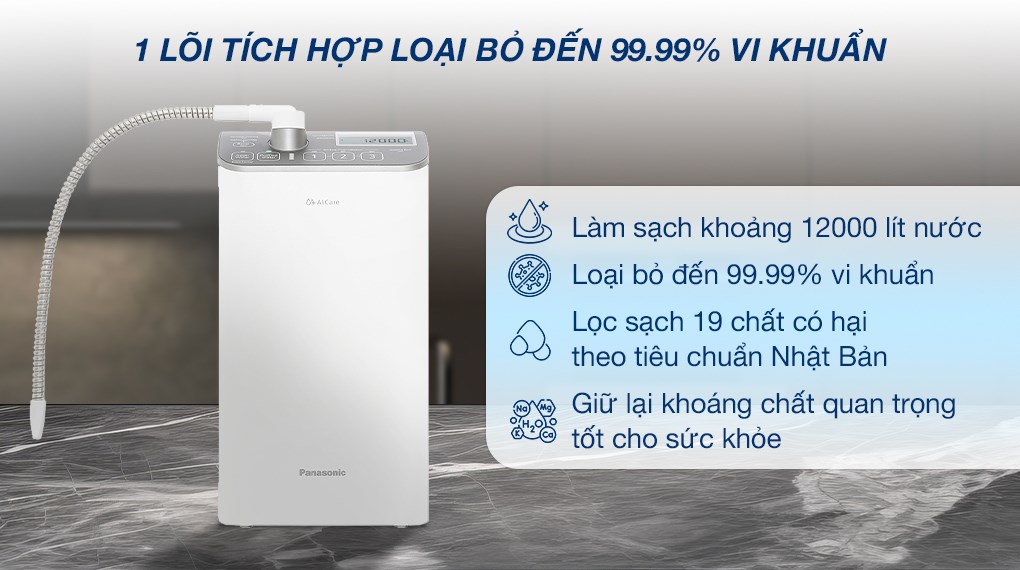 Máy lọc nước điện giải ion kiềm Panasonic TK-AS500-ZVN 3 tấm điện cực