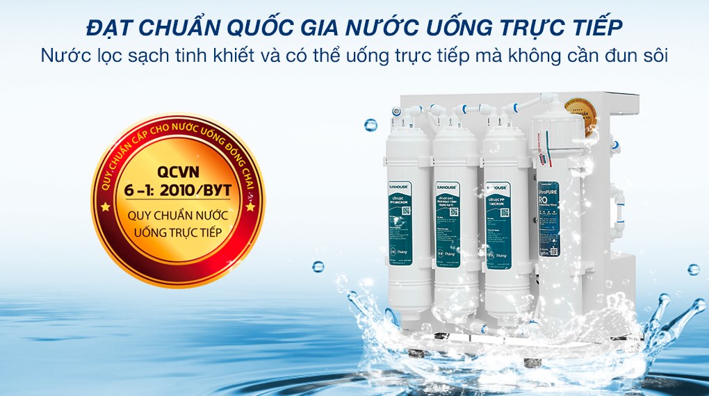 Máy lọc nước RO Hydrogen Sunhouse SHA8201KV 10 lõi