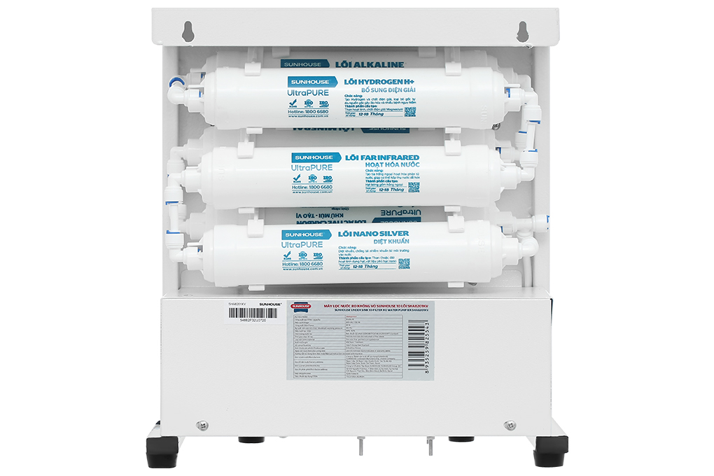 Máy lọc nước RO Hydrogen Sunhouse SHA8201KV 10 lõi Màu Trắng