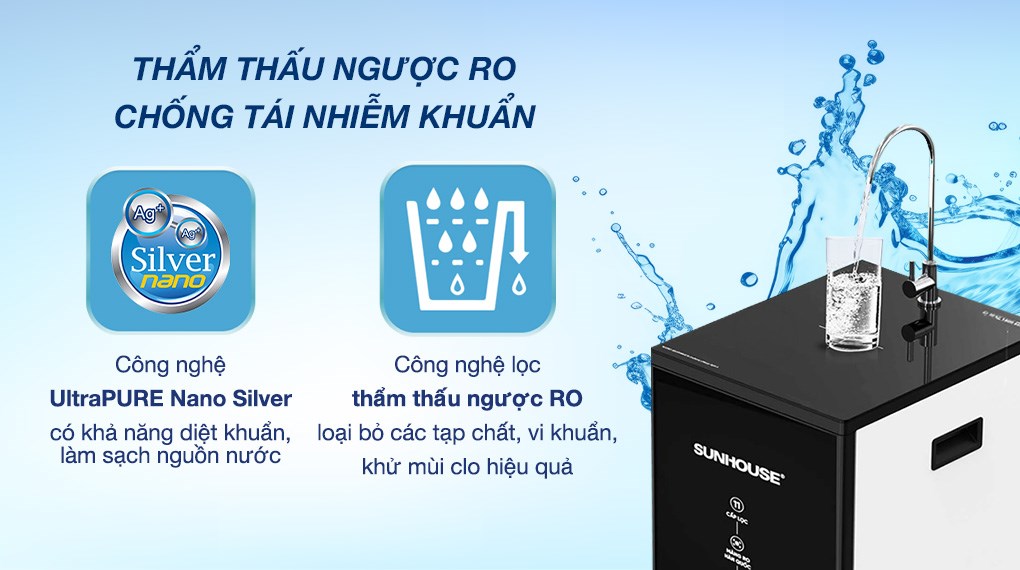 Máy lọc nước RO Hydrogen Sunhouse UltraPURE SHA8800KL 11 lõi