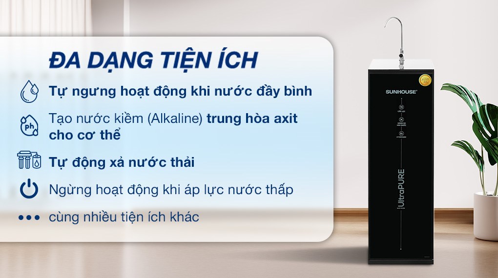 Máy lọc nước RO Hydrogen Sunhouse UltraPURE SHA8800KL 11 lõi