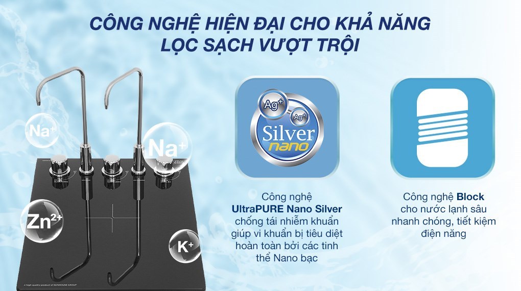 Máy lọc nước RO nóng nguội lạnh Sunhouse UltraPURE SHA76623KL 11 lõi