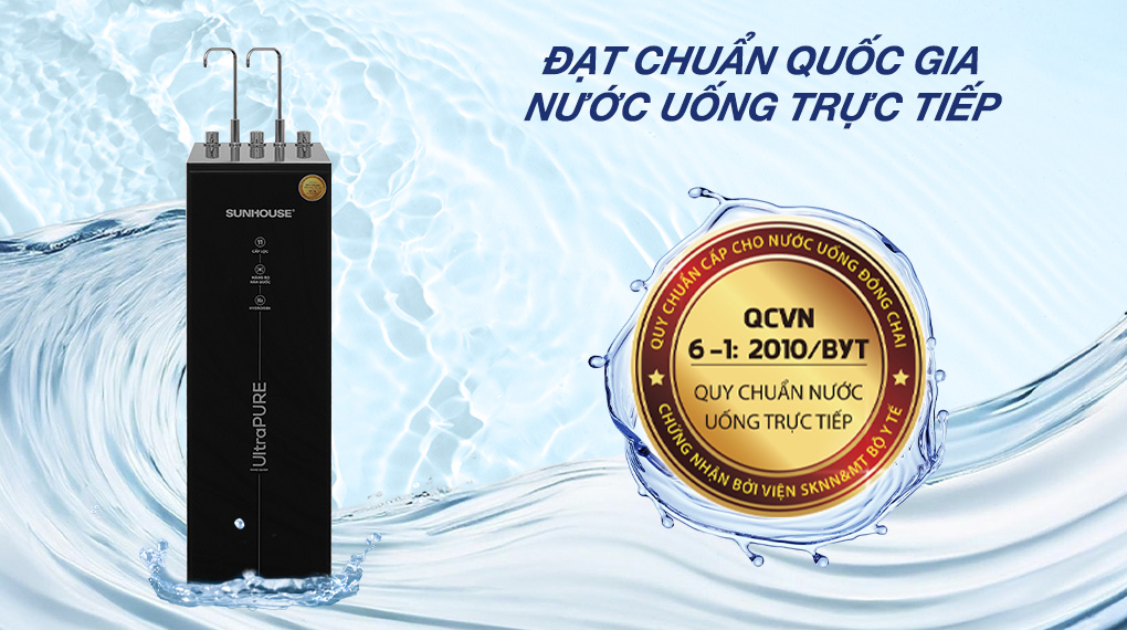 Máy lọc nước RO nóng nguội lạnh Sunhouse UltraPURE SHA76623KL 11 lõi - Chứng nhận
