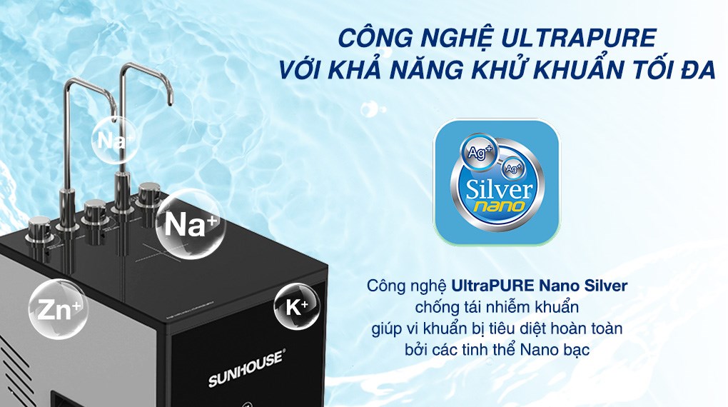 Máy lọc nước RO nóng nguội lạnh Sunhouse UltraPURE SHA76222KL 11 lõi