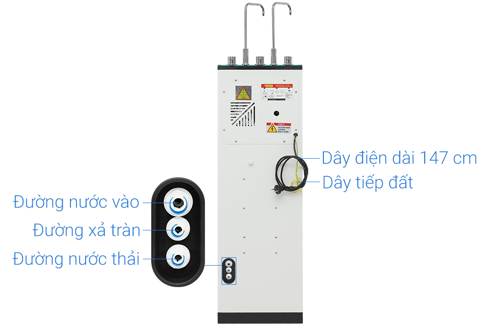 Máy lọc nước RO nóng nguội lạnh Hydrogen Sunhouse UltraPURE SHA76222KL 11 lõi Màu Trắng/Đen