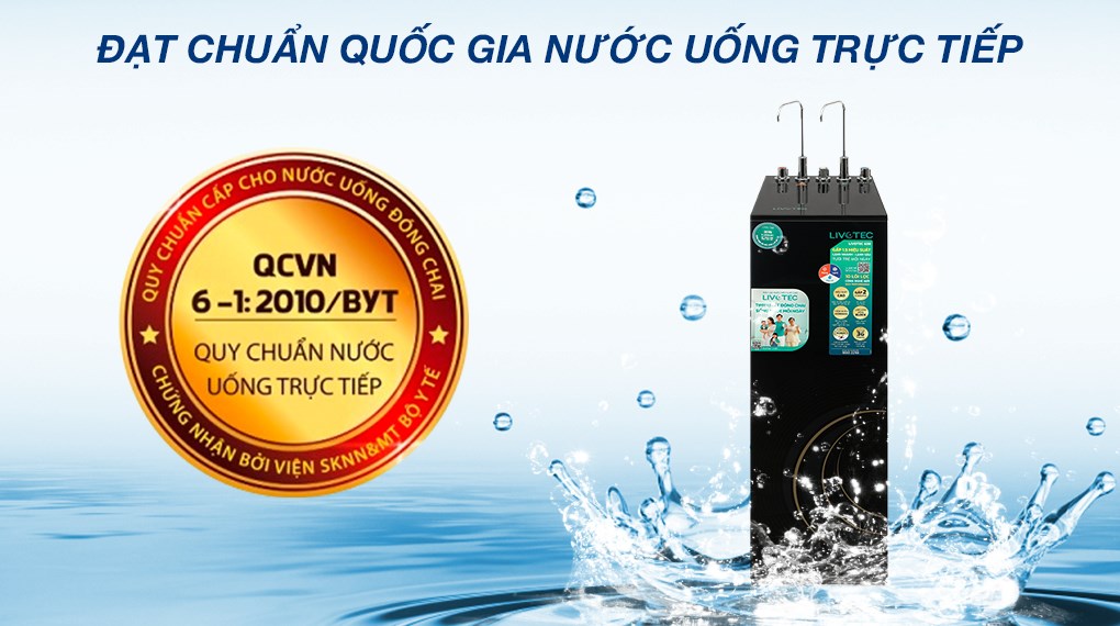 Máy lọc nước RO nóng nguội lạnh Hydrogen Livotec 638 10 lõi
