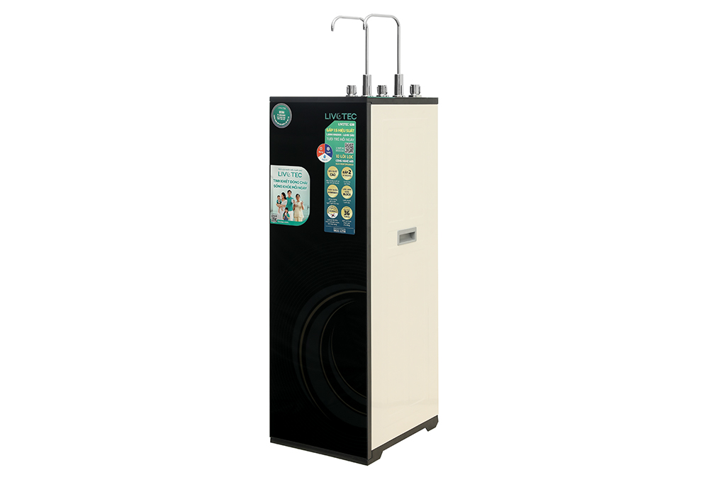 Máy lọc nước RO nóng nguội lạnh Hydrogen Livotec 638 10 lõi Màu Đen