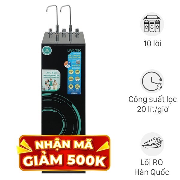 Máy lọc nước RO nóng nguội lạnh Livotec 636 10 lõi