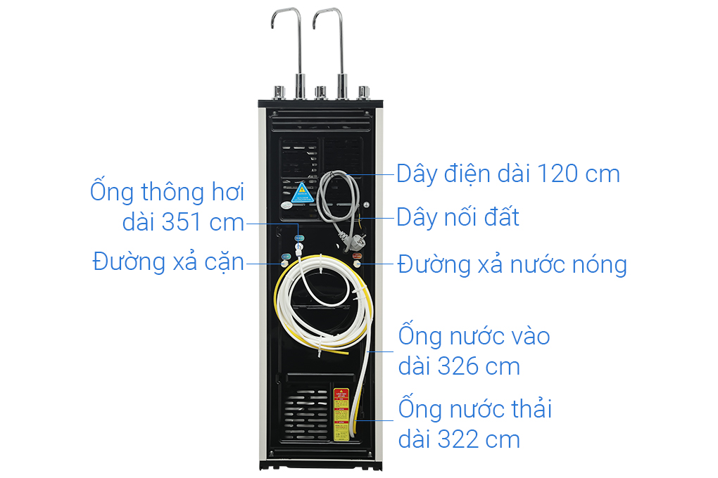 Máy lọc nước RO nóng nguội lạnh Hydrogen Livotec 636 10 lõi Màu Đen