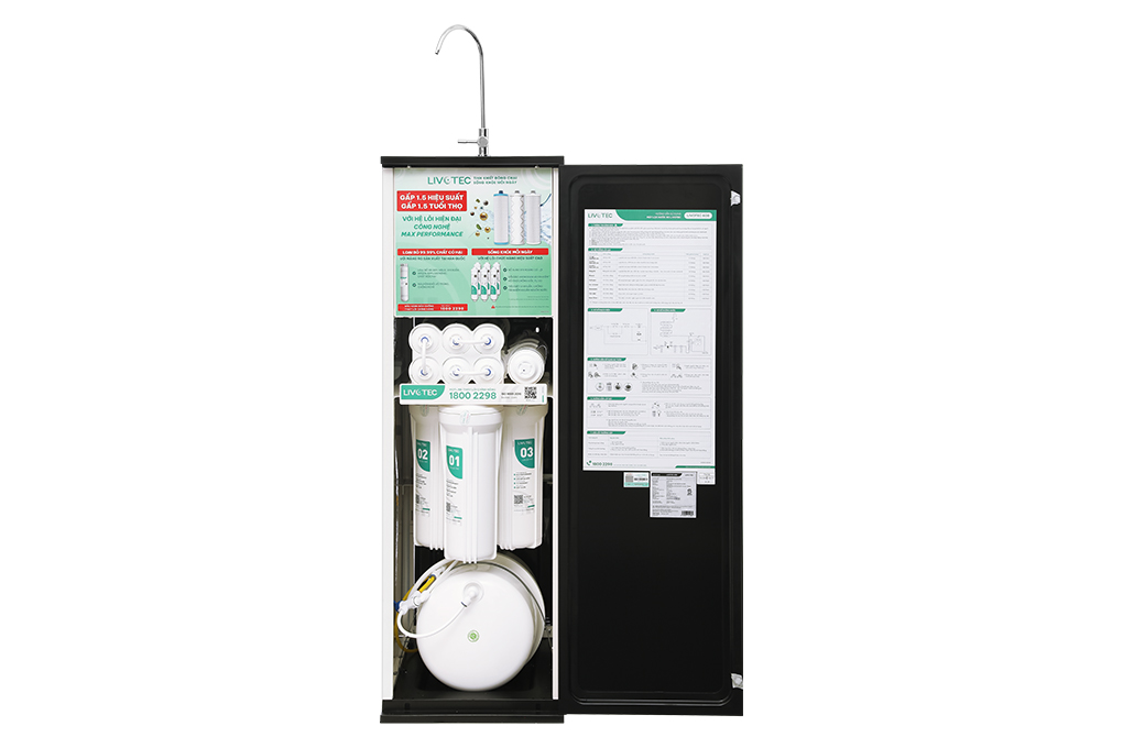 Máy lọc nước RO Hydrogen Livotec 608 10 lõi Màu Đen
