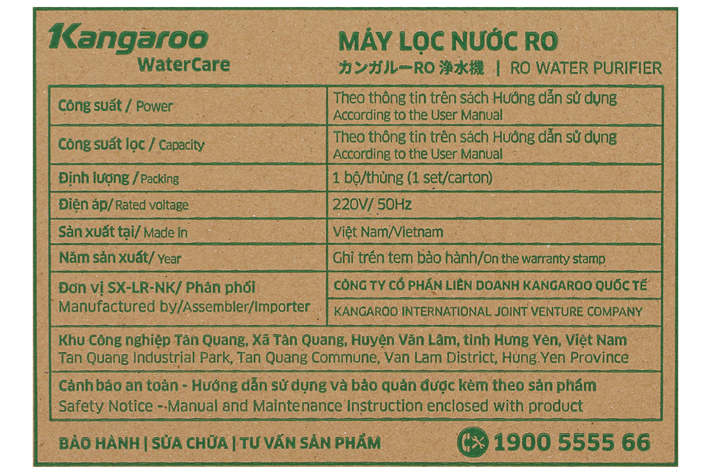 Máy lọc nước RO Hydrogen Kangaroo KGRP10 10 lõi Màu Trắng
