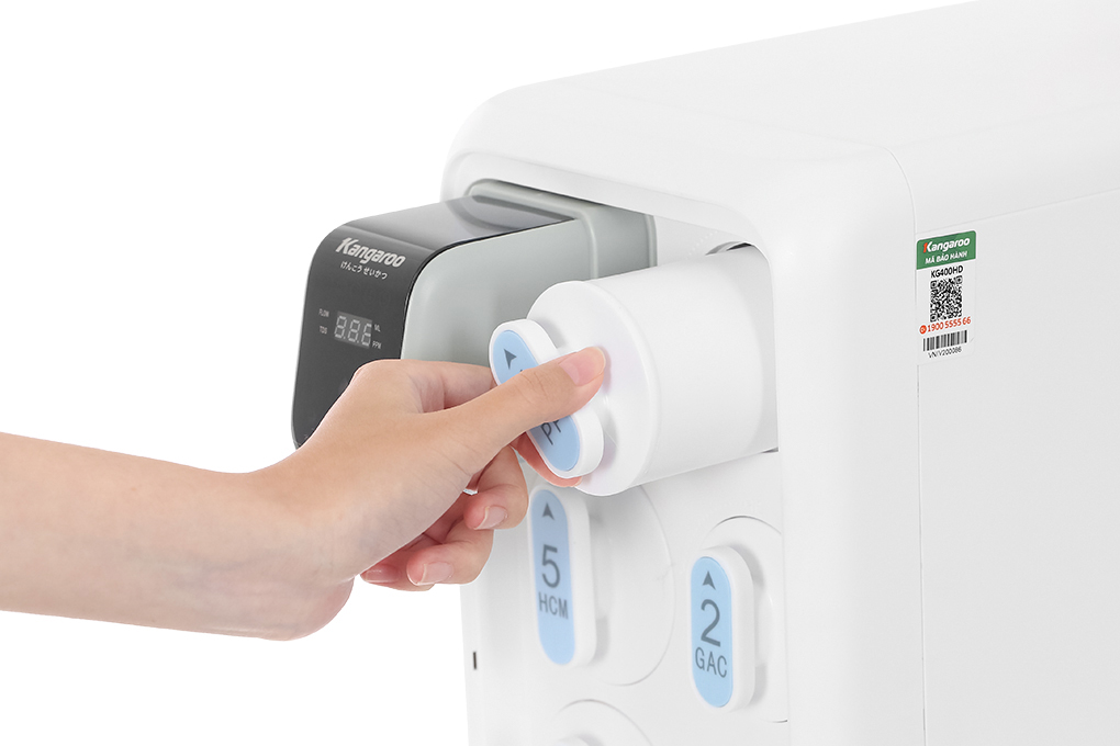 Máy lọc nước RO Hydrogen Kangaroo KG400HD 5 lõi Màu Trắng