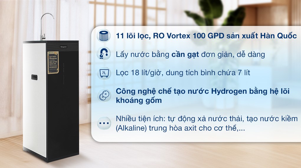 Máy lọc nước RO Hydrogen Kangaroo KG11A1 11 lõi