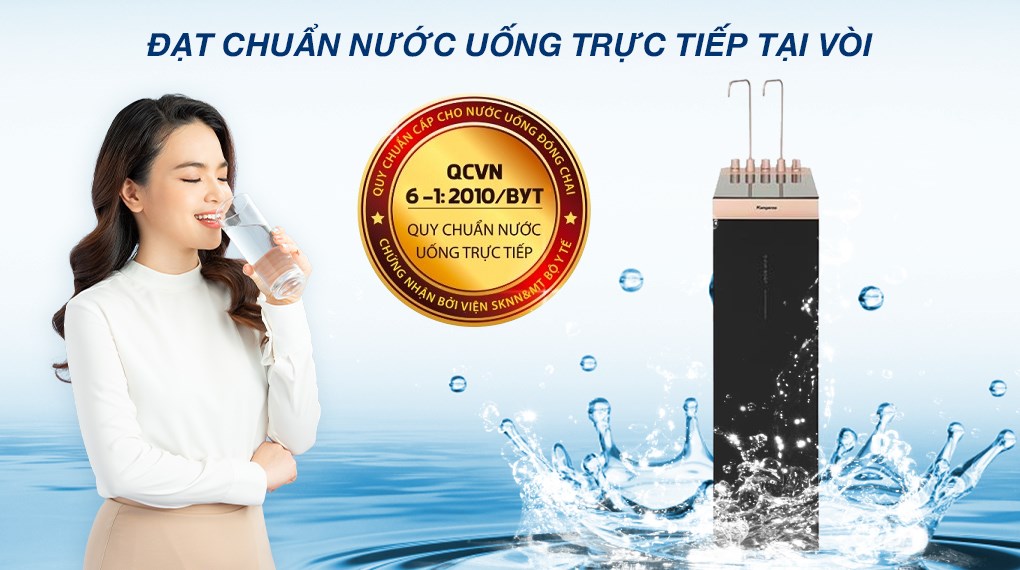 Máy lọc nước RO nóng nguội lạnh Hydrogen ion kiềm Kangaroo Sumire KGHC12A3 12 lõi