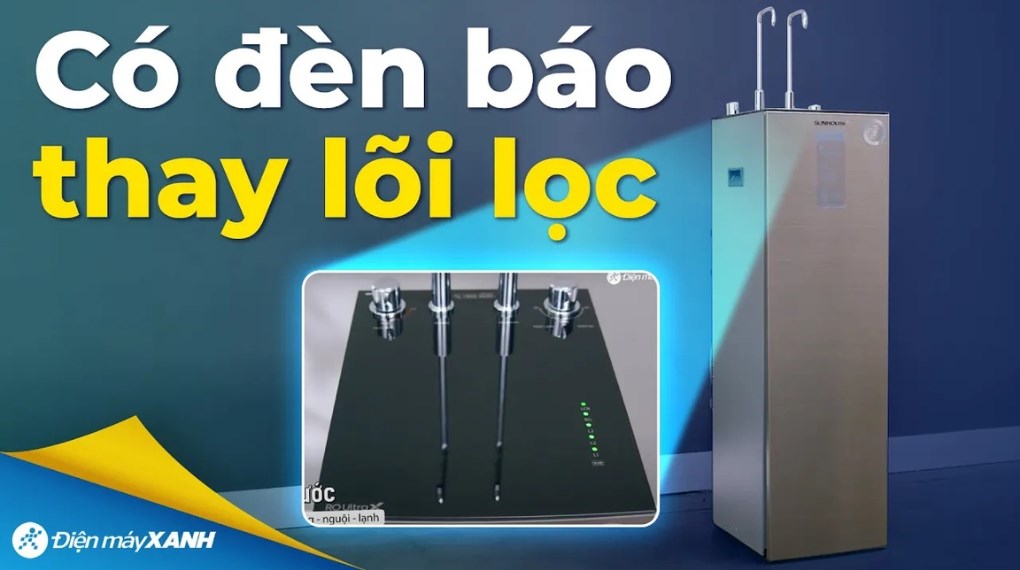 Máy lọc nước RO nóng nguội lạnh Hydrogen Sunhouse UltraX SHA76601S 11 lõi