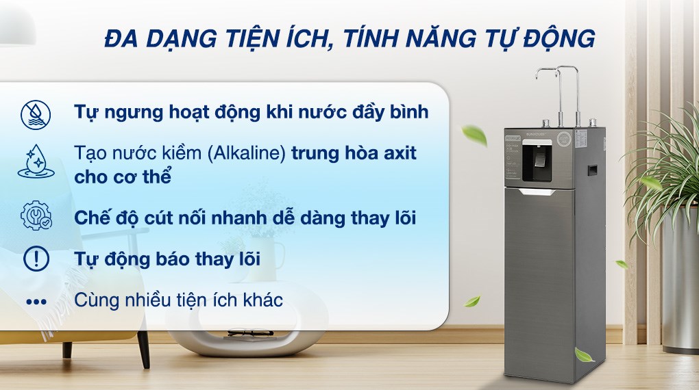 Máy lọc nước RO nóng nguội lạnh Hydrogen Sunhouse UltraX SHA76668SH 11 lõi