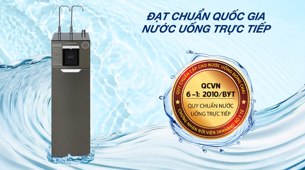 Máy lọc nước RO nóng nguội lạnh Hydrogen Sunhouse UltraX SHA76688SH 11 lõi