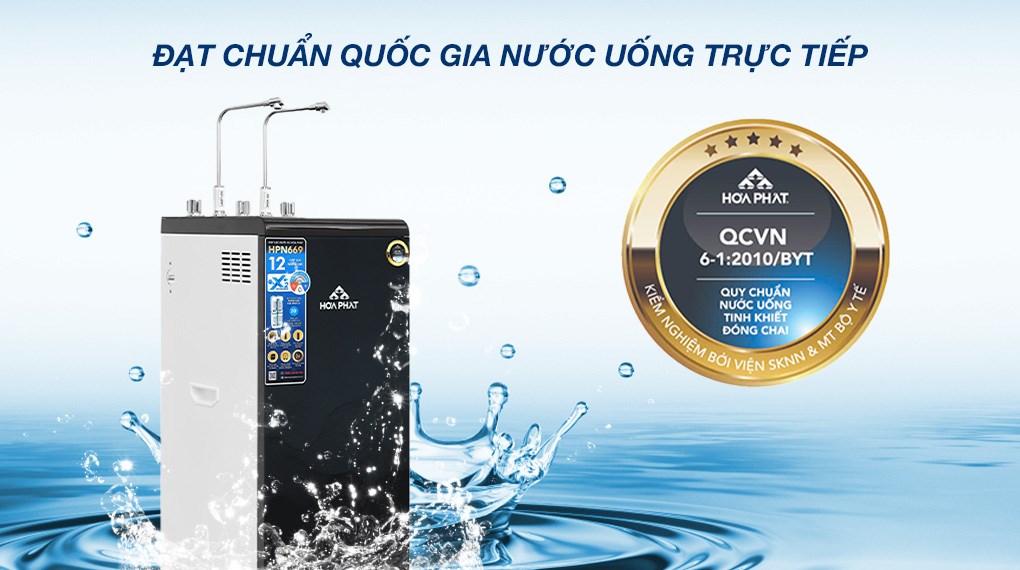 Máy lọc nước RO nóng nguội lạnh Hydrogen Hòa Phát HPN669 12 lõi