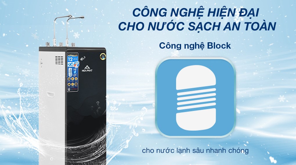 Máy lọc nước RO nóng nguội lạnh Hydrogen Hòa Phát HPN669 12 lõi